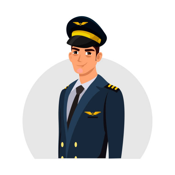 Friendly smiling man airline pilot.
