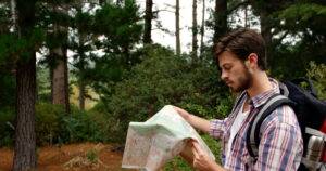 Man reading a map.