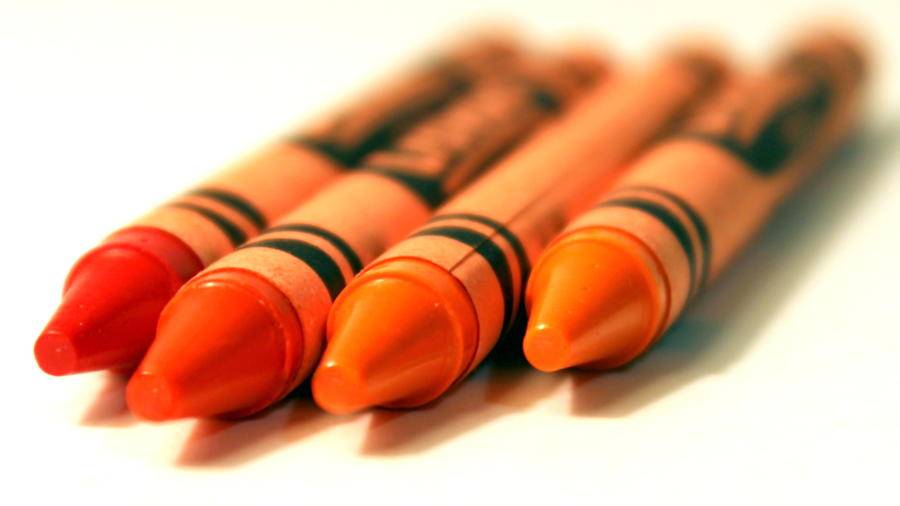 Orange crayons.